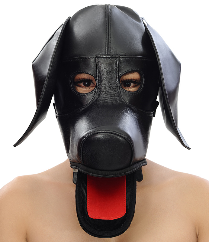 leather doggy pup hood 3